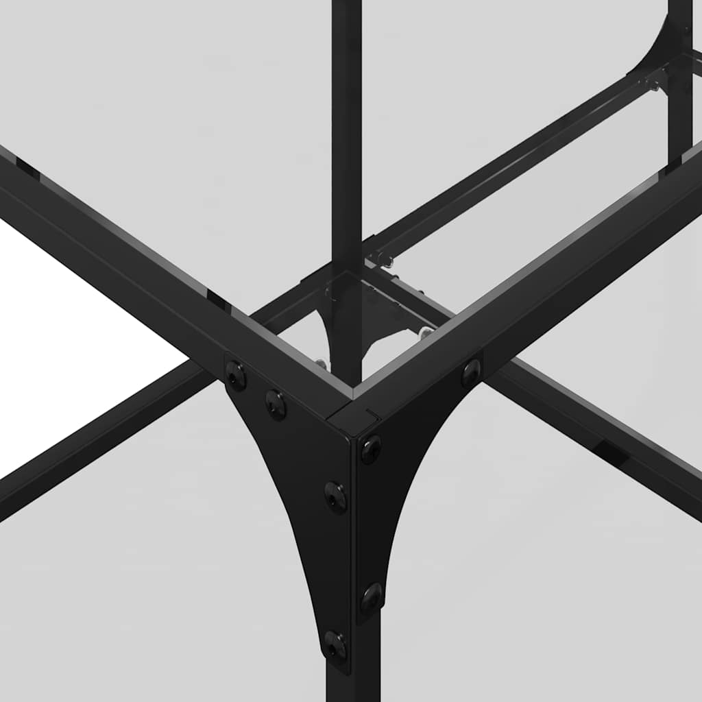 Mesa de centro c/ topo em vidro transparente 78,5x40x40 cm aço