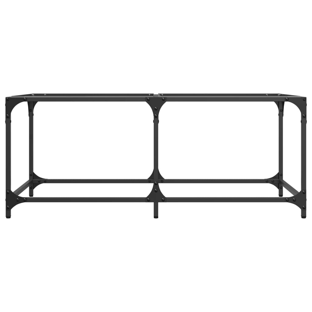 Mesa de centro c/ topo em vidro transparente 98,5x50x40 cm aço