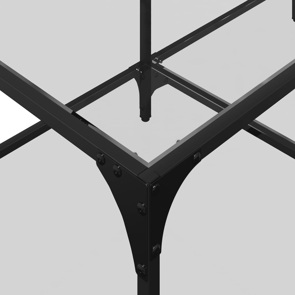 Mesa de centro c/ topo em vidro transparente 98,5x50x40 cm aço