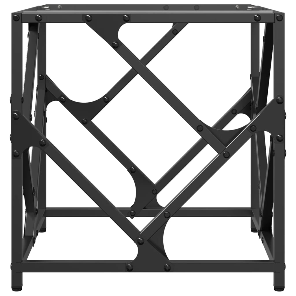 Mesa de centro c/ topo em vidro transparente 40x40x41 cm aço