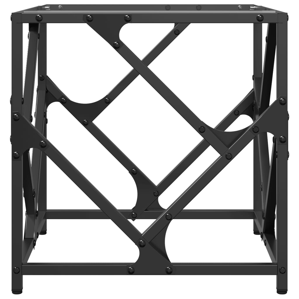 Mesa de centro c/ topo em vidro transparente 40x40x41 cm aço