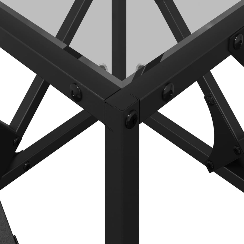 Mesa de centro c/ topo em vidro transparente 40x40x41 cm aço