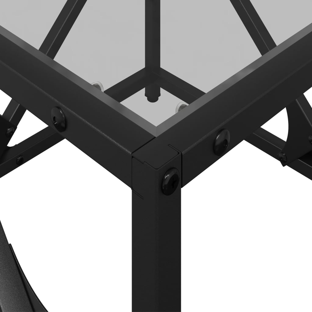 Mesa de centro c/ topo em vidro transparente 50x50x41 cm aço