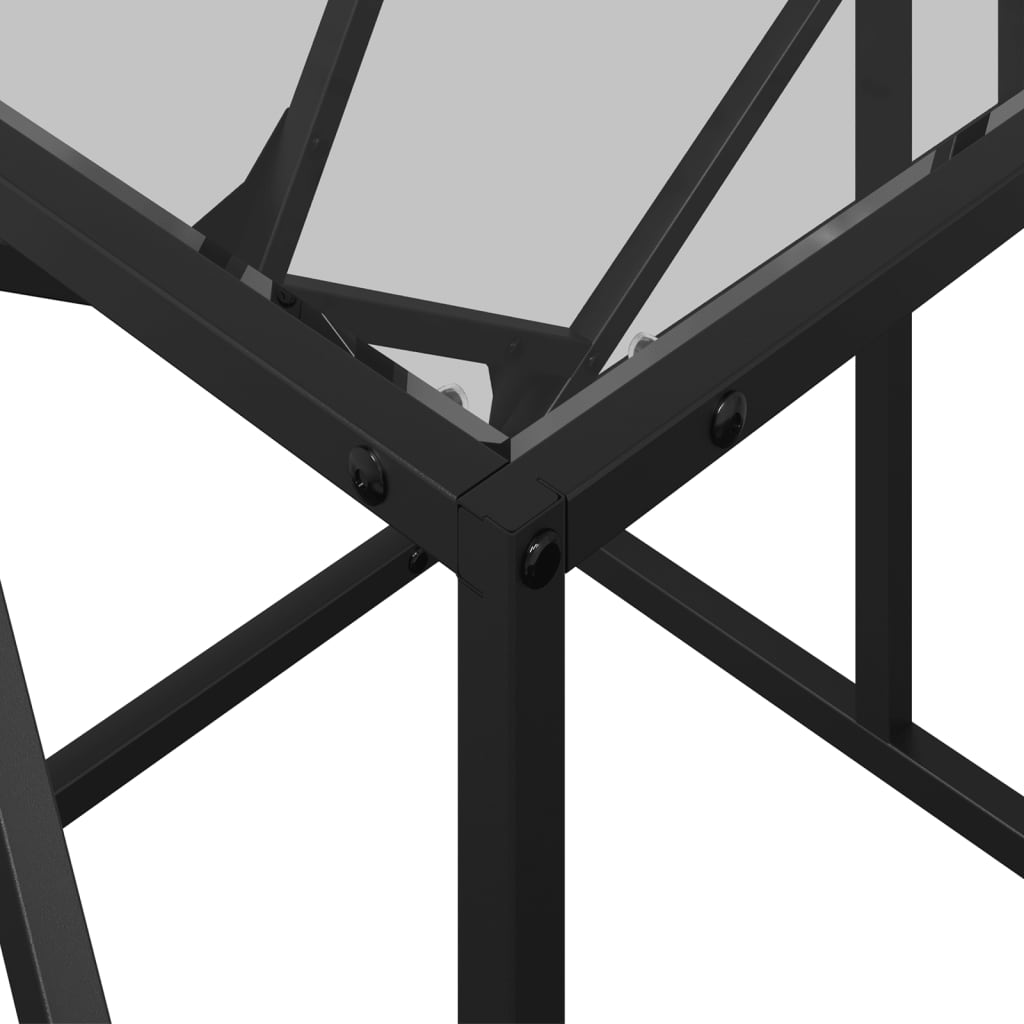 Mesa de centro c/ topo em vidro transparente 98,5x50x41 cm aço