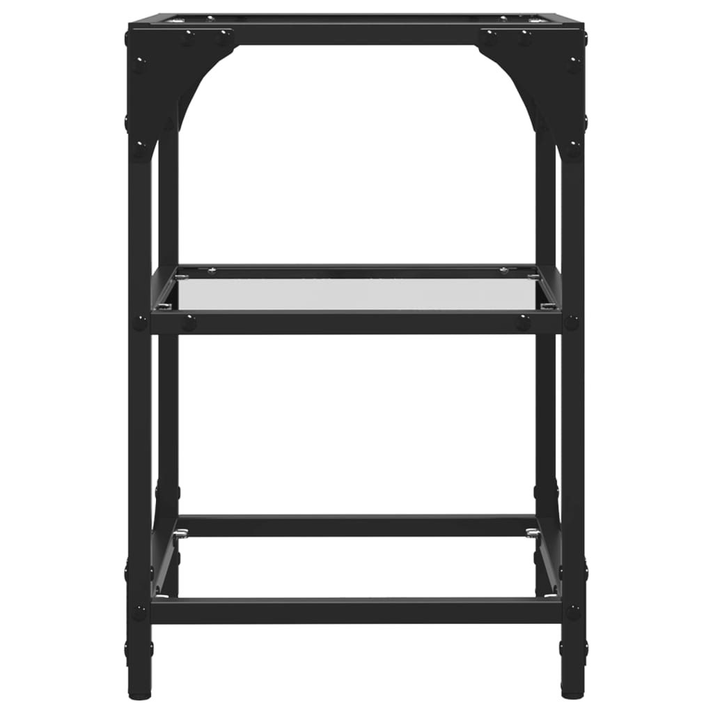 Mesas de centro c/ tampo vidro transparente 2pcs 30x30x45cm aço