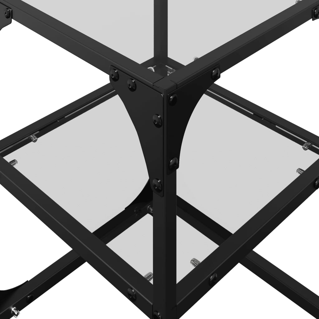 Mesas de centro c/ tampo vidro transparente 2pcs 30x30x45cm aço