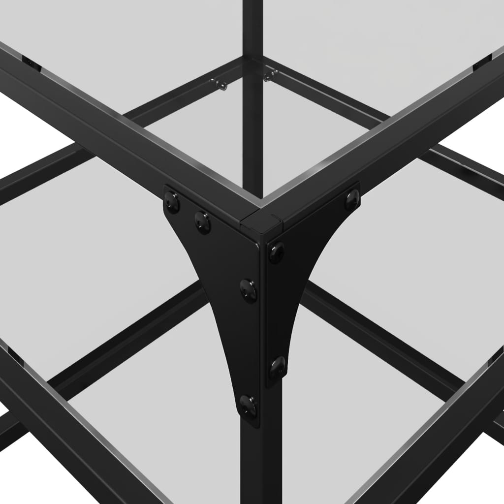 Mesa de centro c/ topo em vidro transparente 40x40x45 cm aço