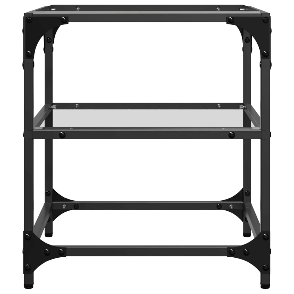 Mesas de centro c/ topo vidro transparente 2 pcs 40x40x45cm aço