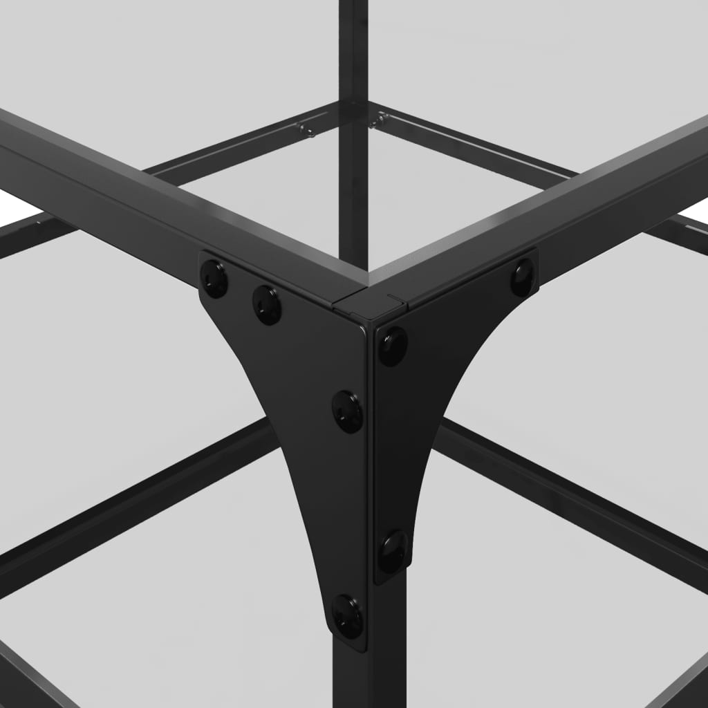 Mesas de centro c/ topo vidro transparente 2 pcs 50x50x45cm aço