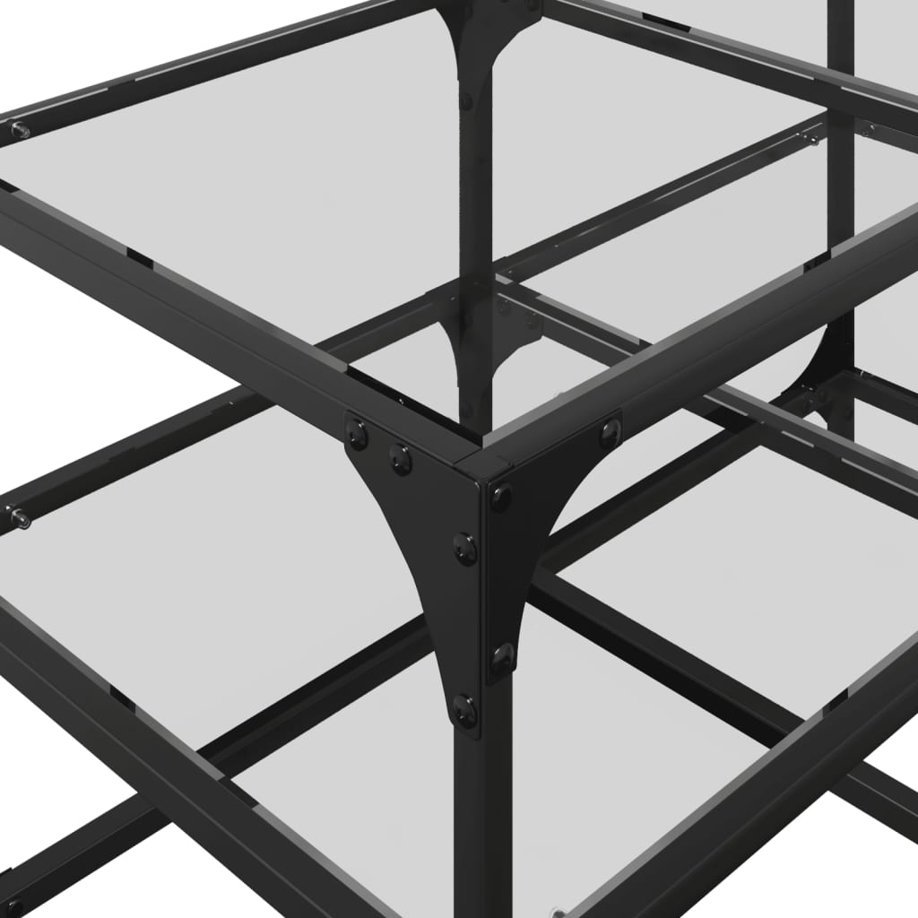 Mesa de centro c/ topo em vidro transparente 78,5x40x45 cm aço