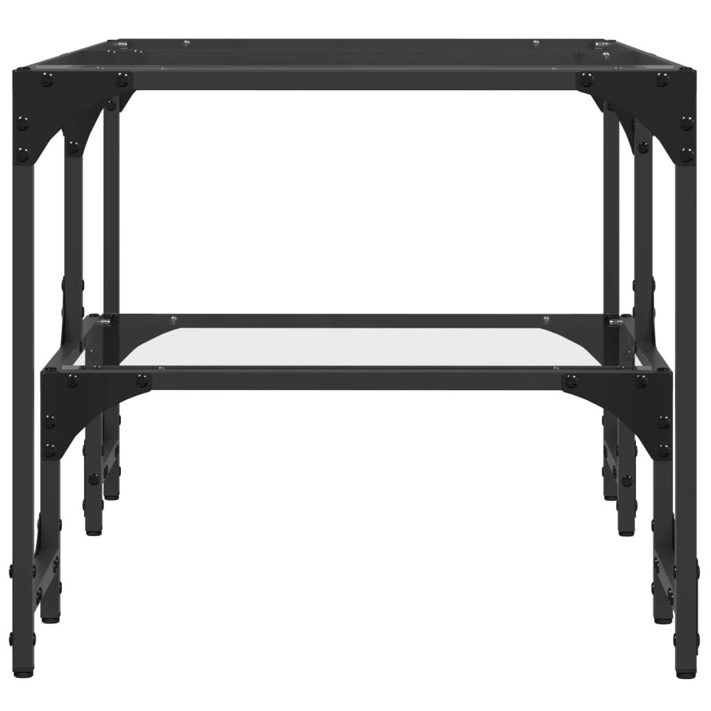 Mesa de centro c/ topo em vidro transparente 98,5x50x45 cm aço