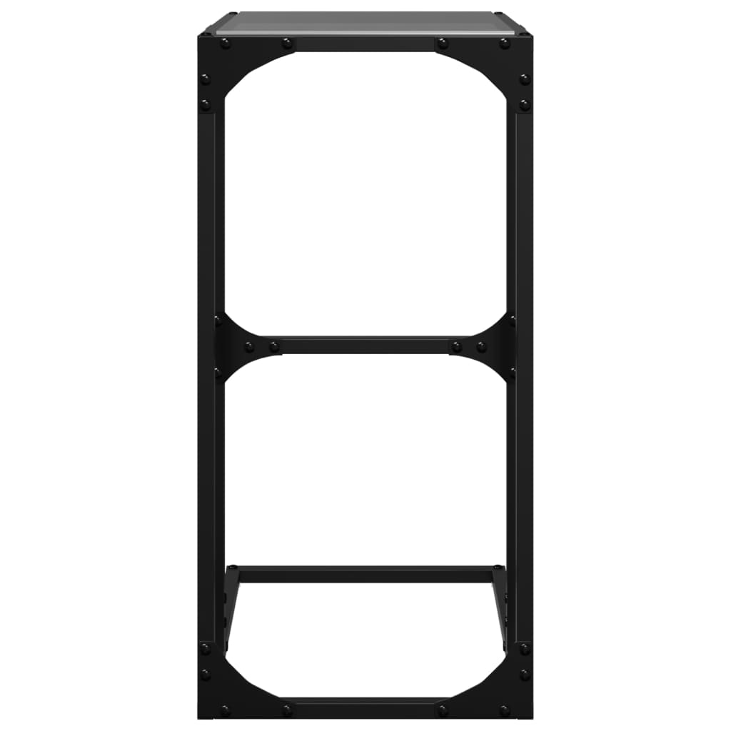 Mesa de apoio com vidro preto 40x30x61,5 cm aço