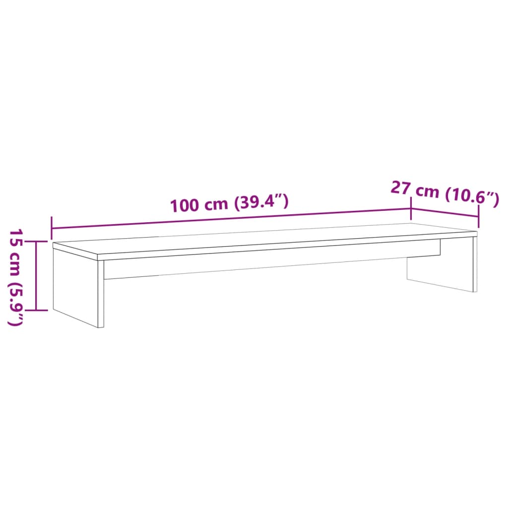 Suporte para monitor 50x27x15 cm pinho maciço castanho mel