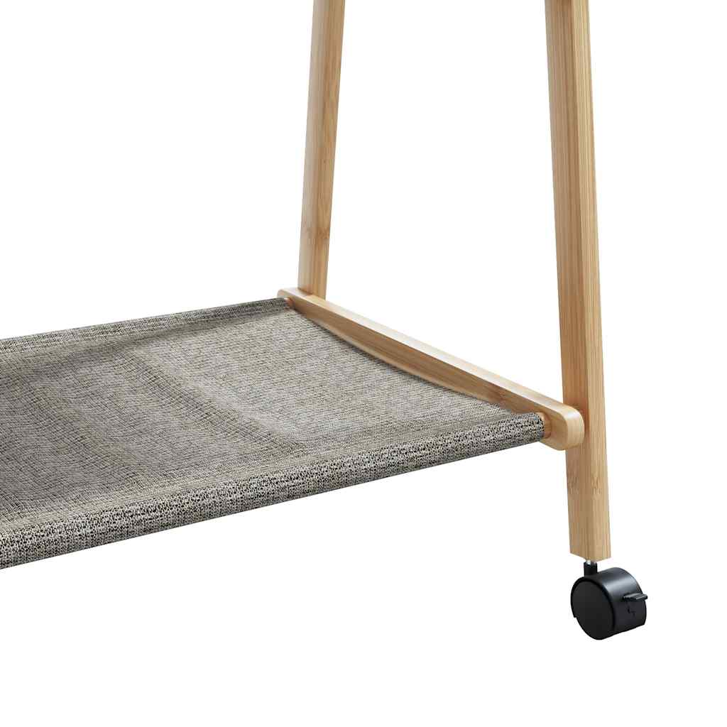 Cabide com prateleiras e rodas 96x45,5x155,5 cm bambu