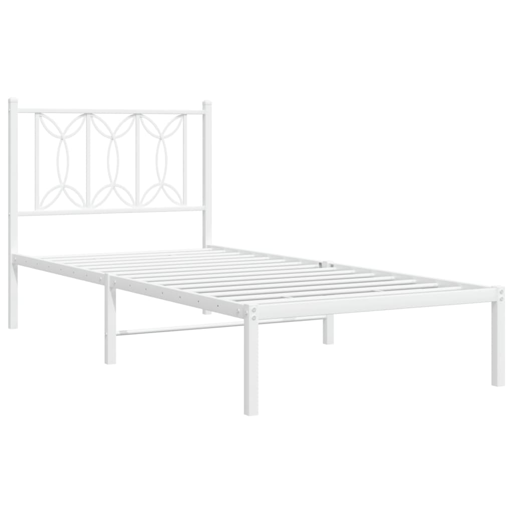 Estrutura de cama sem colchão com cabeceira 75x190 cm branco