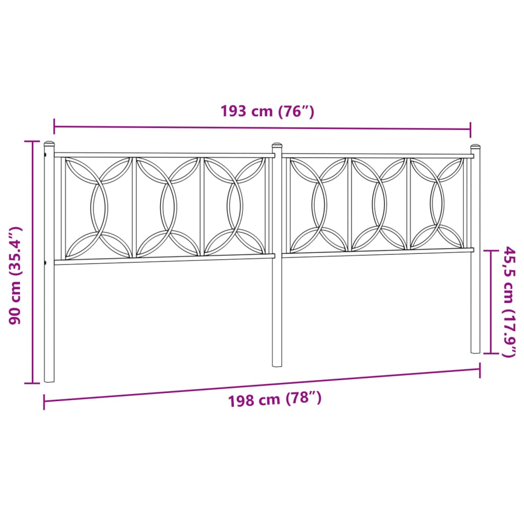 Cabeceira de cama 193 cm metal branco