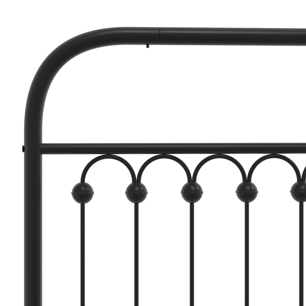 Estrutura de cama com cabeceira 80x200 cm metal preto