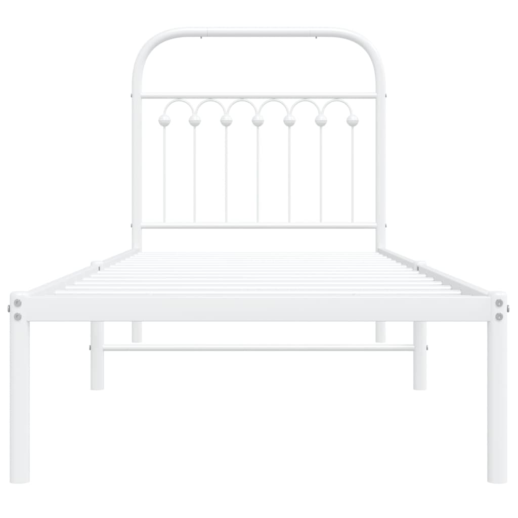Estrutura de cama sem colchão com cabeceira 75x190 cm branco