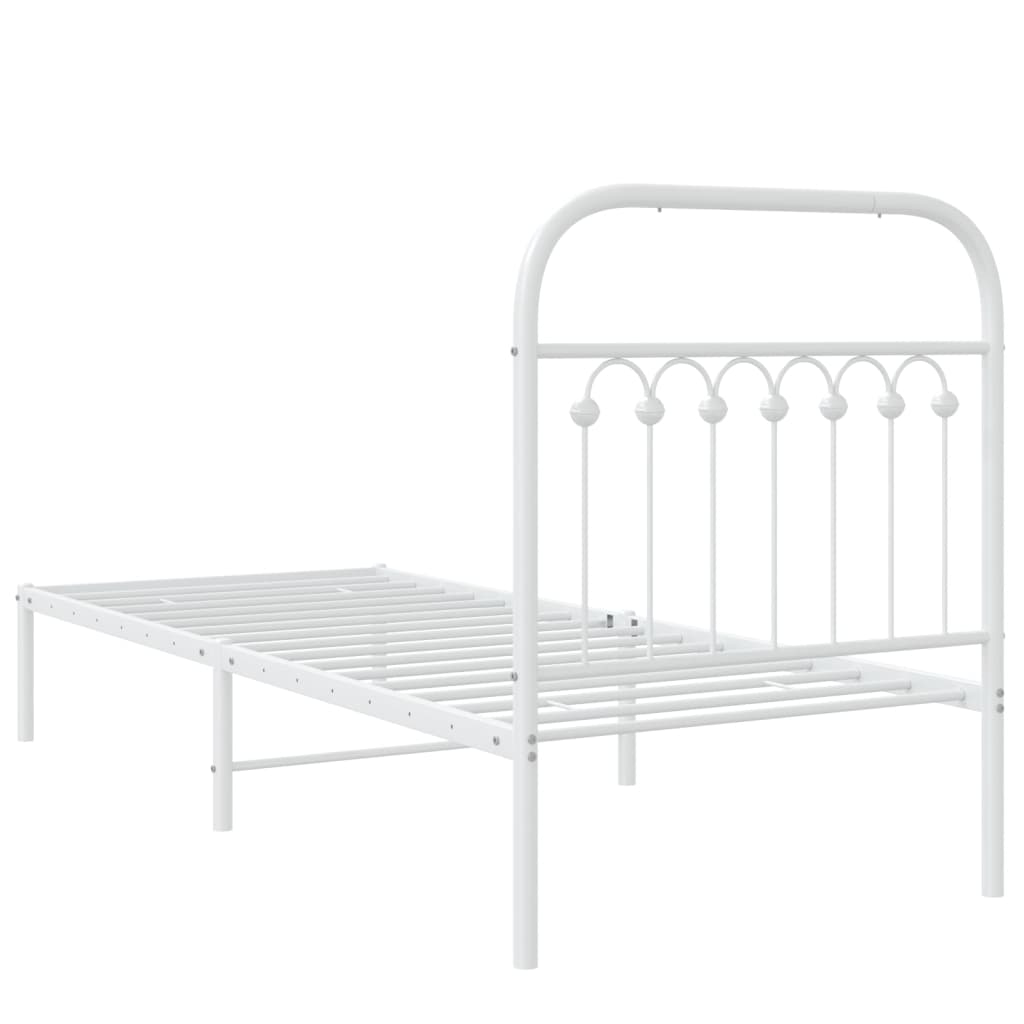 Estrutura de cama sem colchão com cabeceira 75x190 cm branco