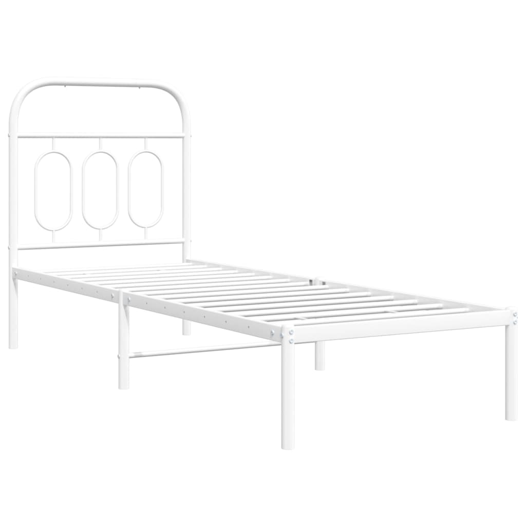 Estrutura de cama sem colchão com cabeceira 75x190 cm branco
