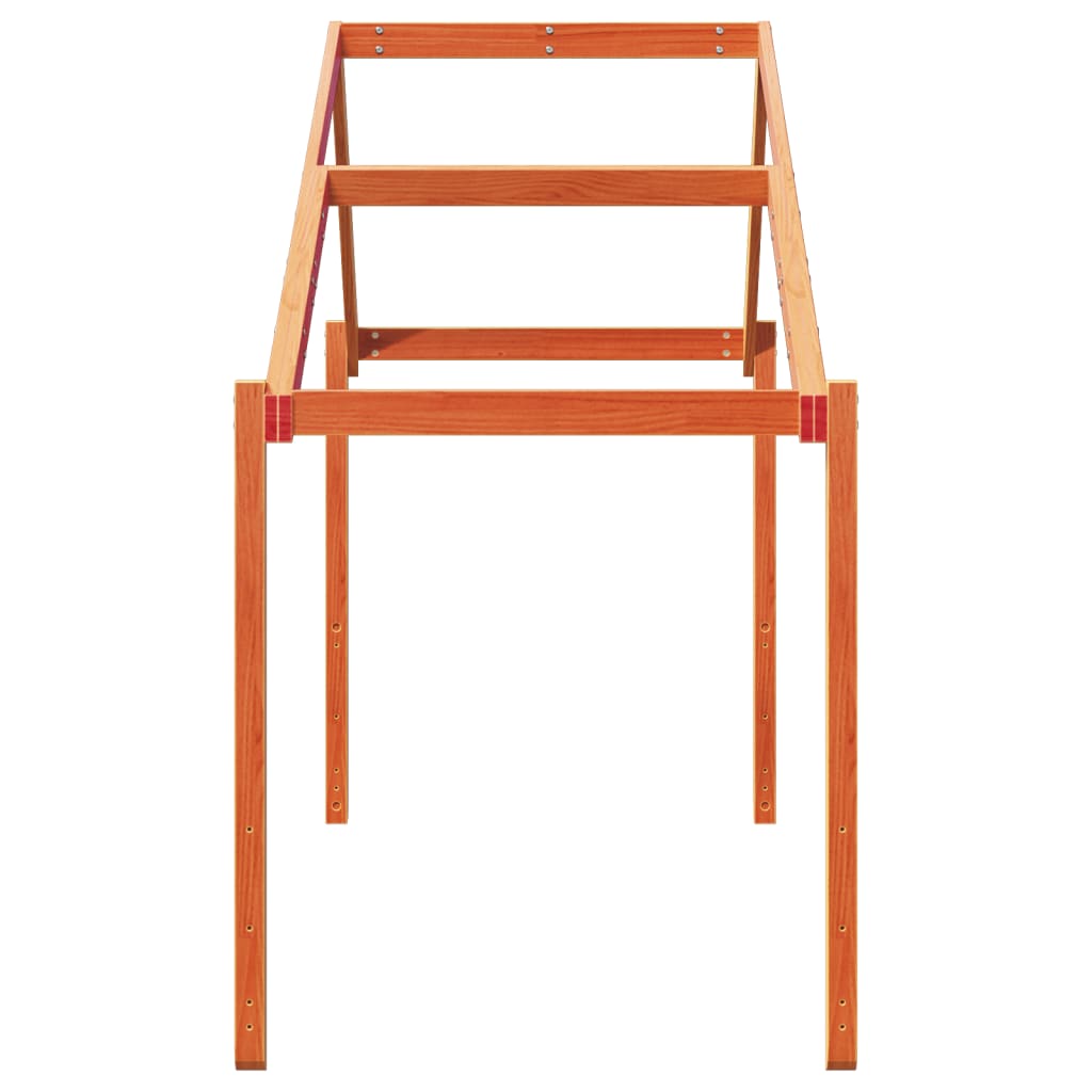 Telhado cama infantil 203x95,5x142 cm pinho maciço castanho mel