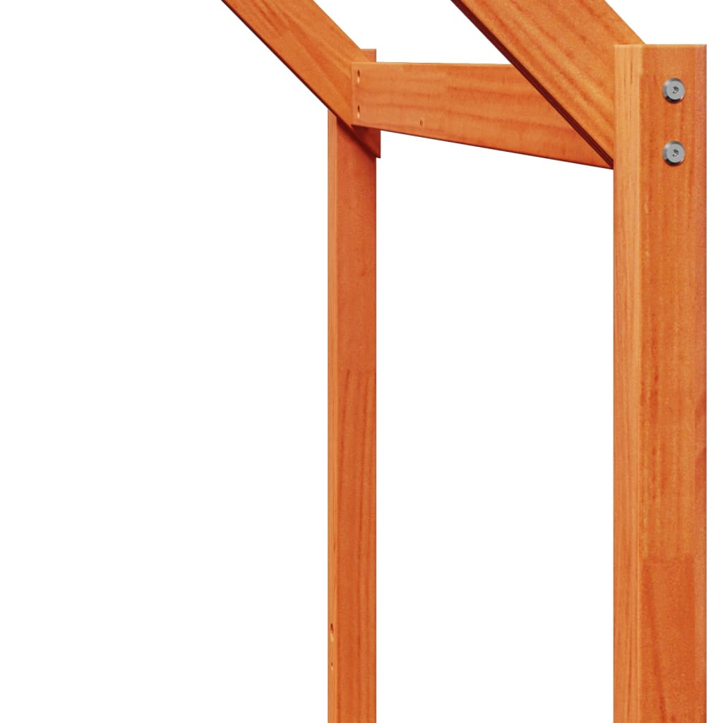 Telhado cama infantil 203x95,5x142 cm pinho maciço castanho mel