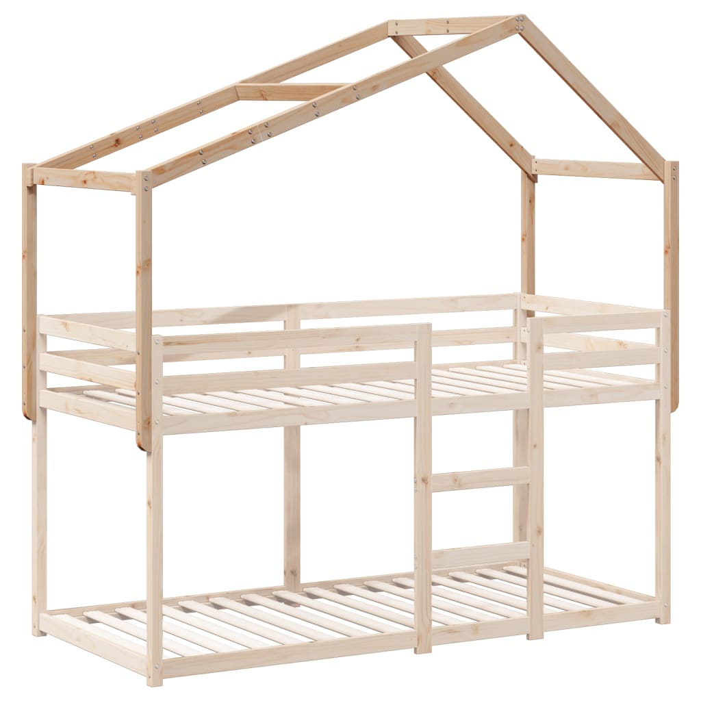 Telhado de cama infantil 203x80,5x142 cm madeira pinho maciça