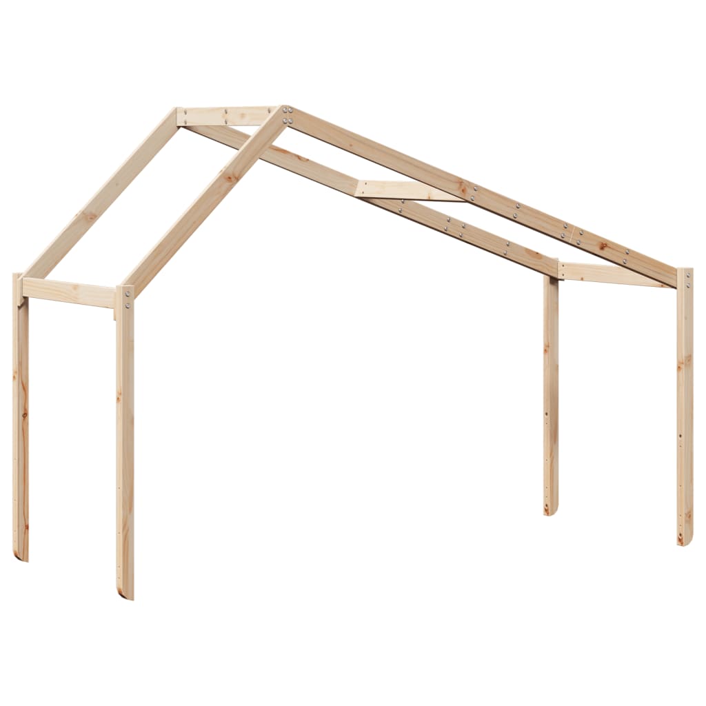 Telhado de cama infantil 203x80,5x142 cm madeira pinho maciça