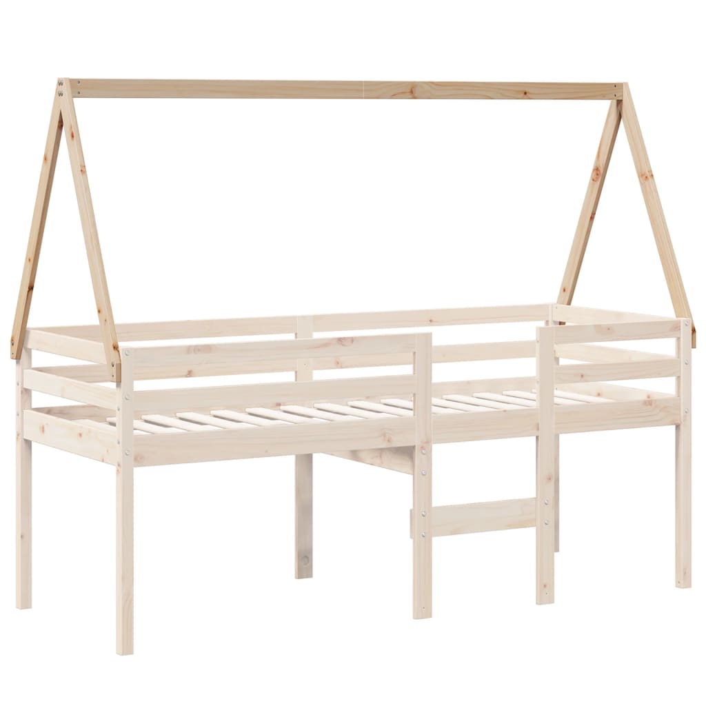Telhado de cama infantil 209x95,5x88 cm madeira pinho maciça