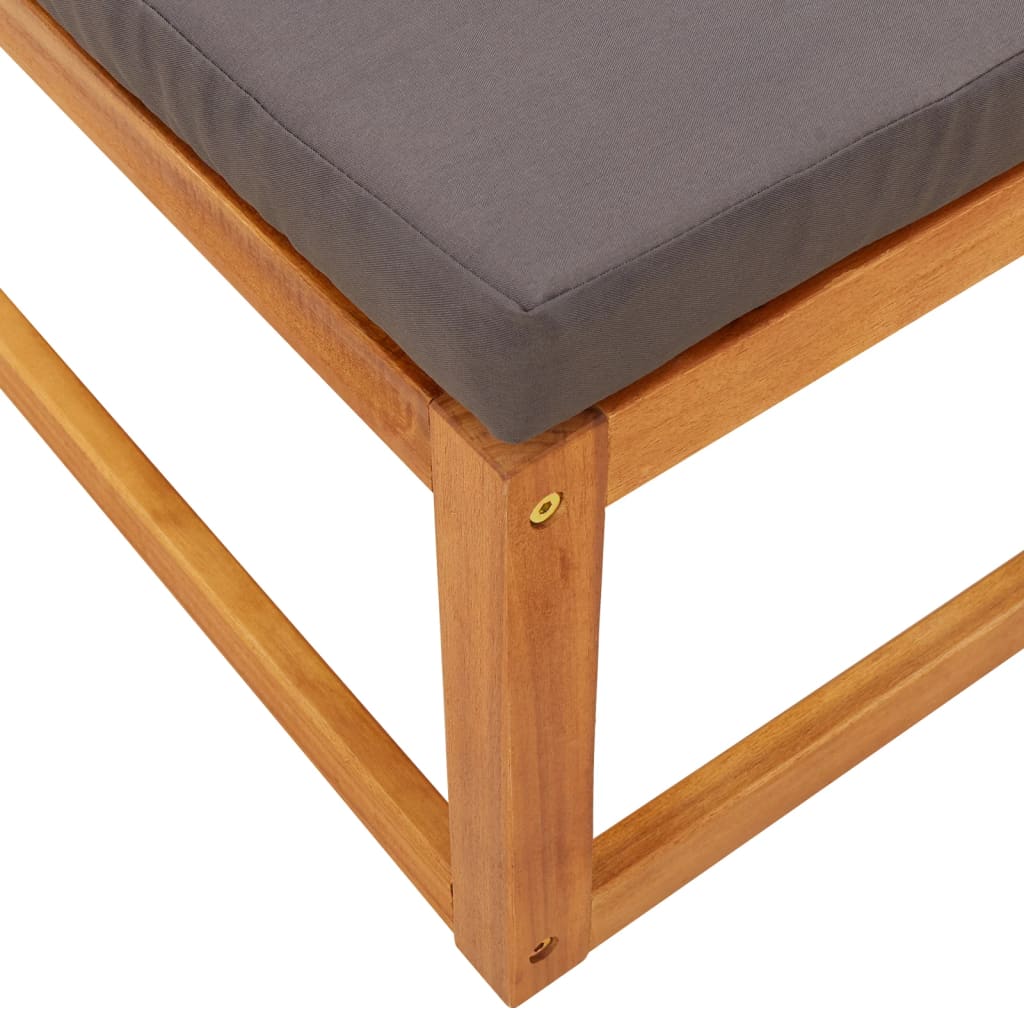 Conjunto de sofás de jardim  de 3 peças com almofadas de madeira de acácia e corda