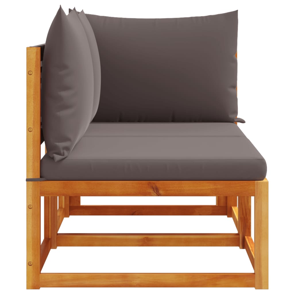 Sofá de jardim  com almofadas, 2 lugares, madeira de acácia e vime