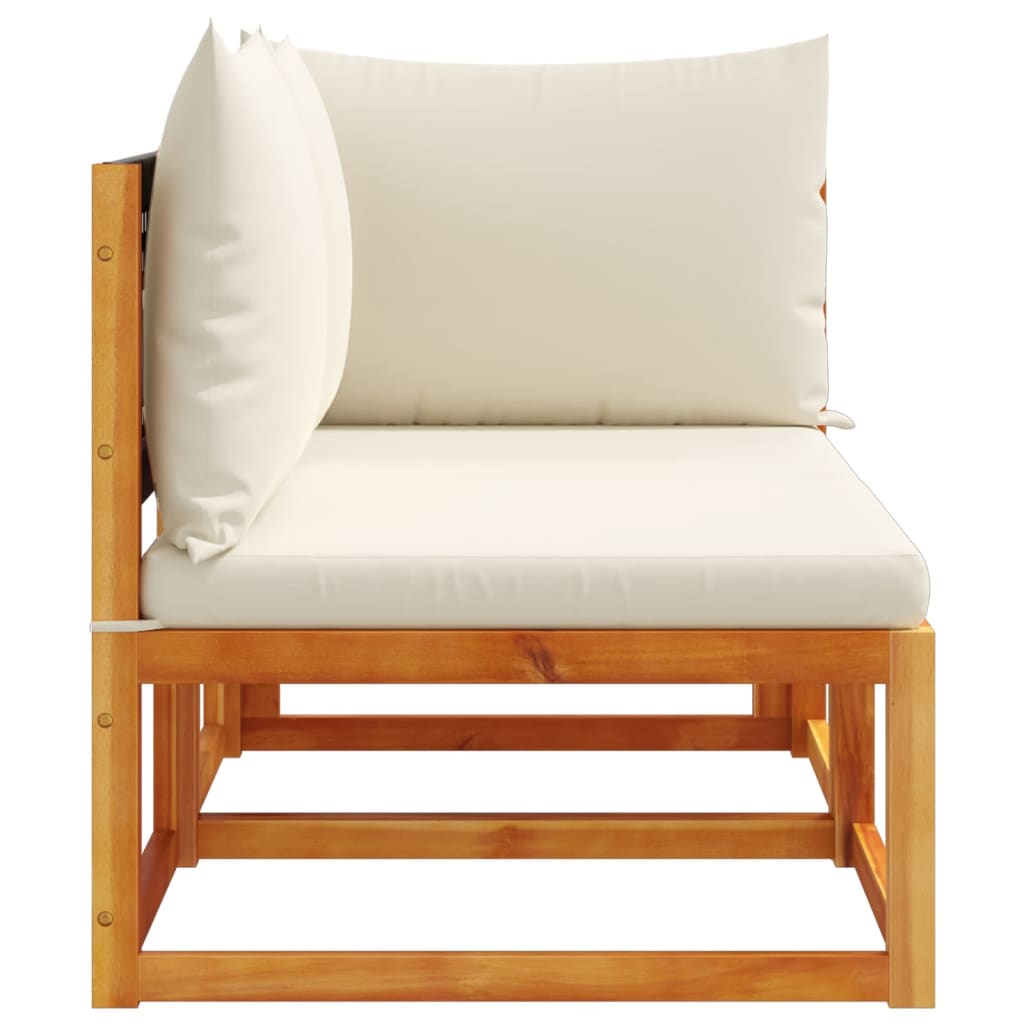 Sofá de jardim  com almofadas, 2 lugares, madeira de acácia e vime