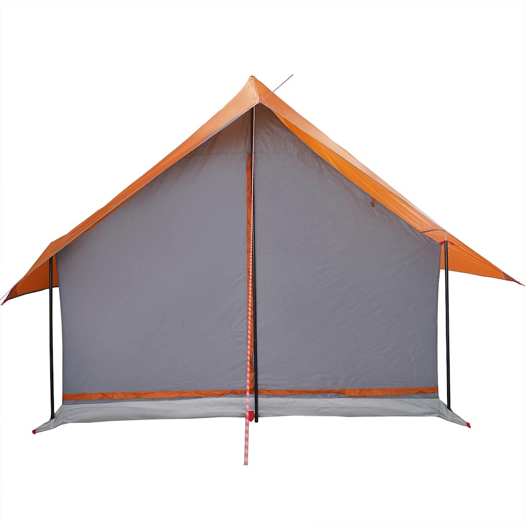 Tenda de campismo p/ 5 pessoas impermeável cinzento e laranja