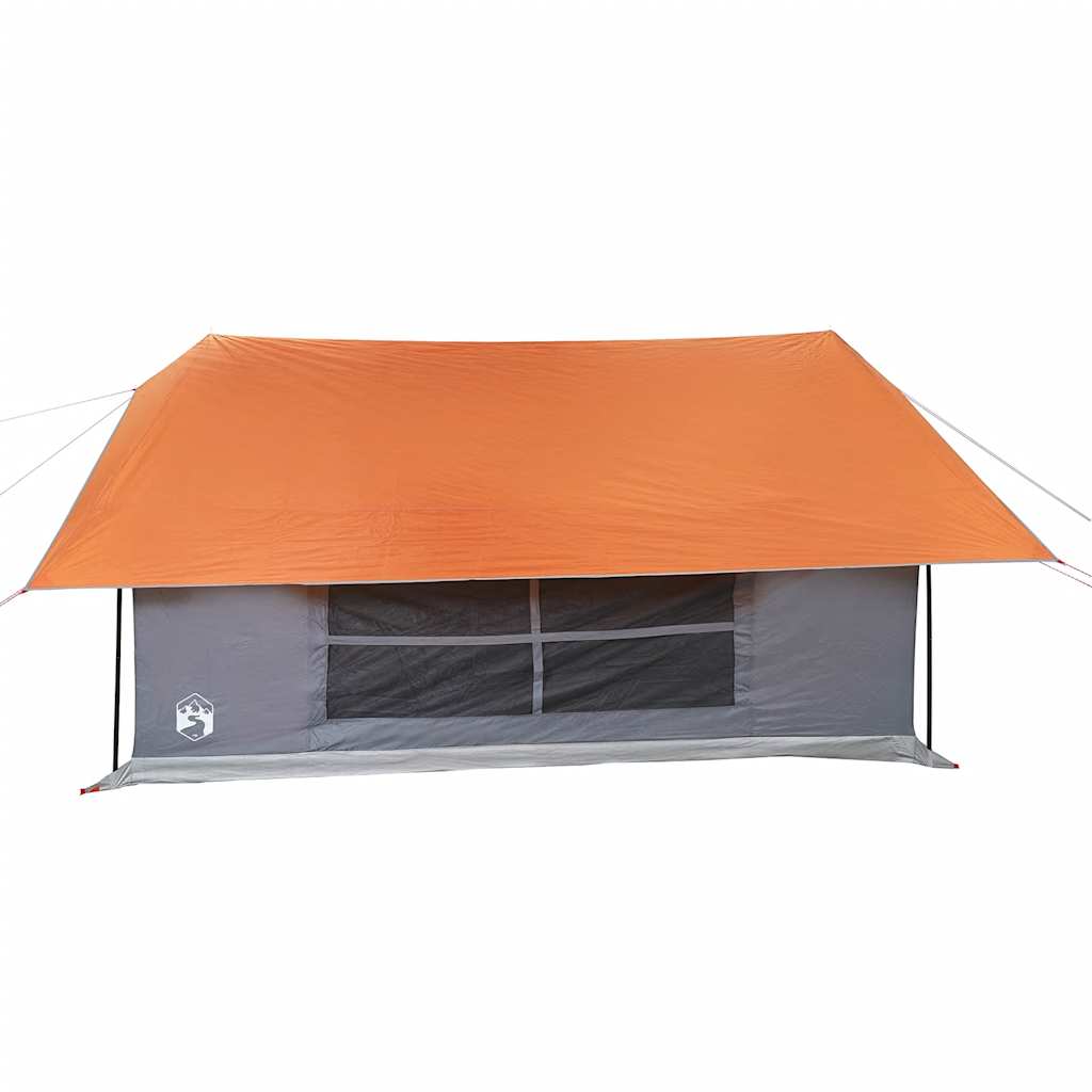 Tenda de campismo p/ 5 pessoas impermeável cinzento e laranja