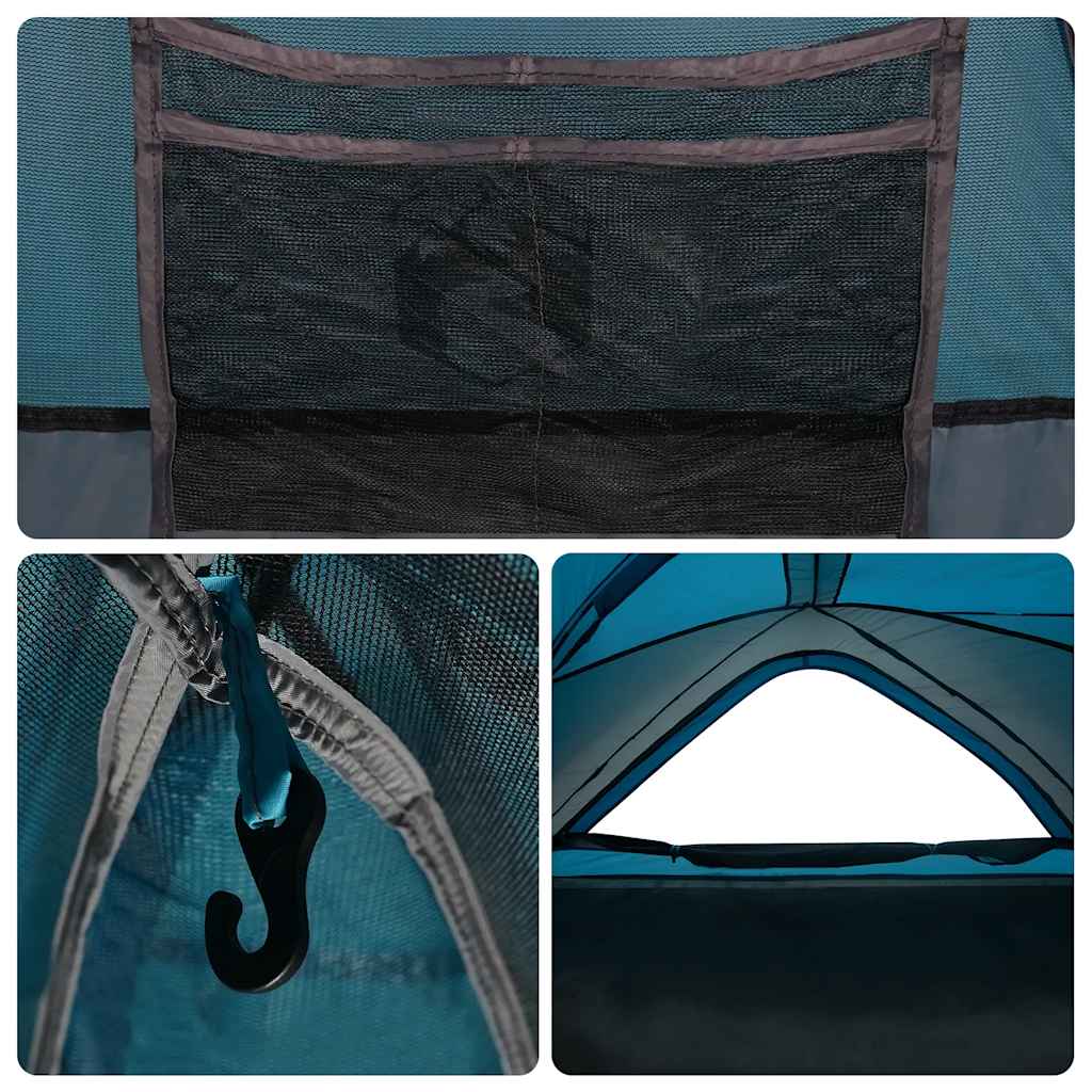 Tenda de campismo para 1 pessoa tecido impermeável azul