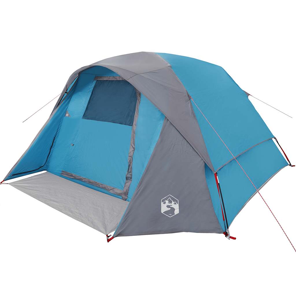 Tenda de campismo cabana para 4 pessoas impermeável azul
