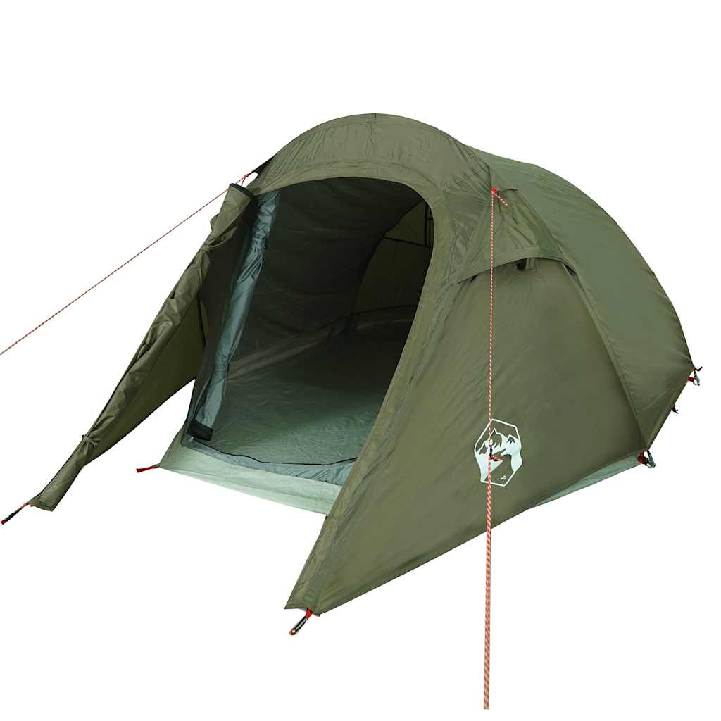 Tenda de campismo túnel p/ 3 pessoas impermeável verde azeitona