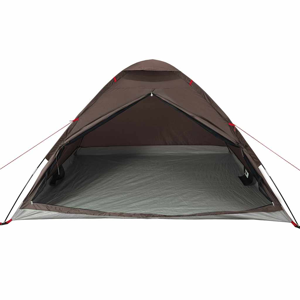 Tenda de campismo cúpula para 4 pessoas impermeável castanho