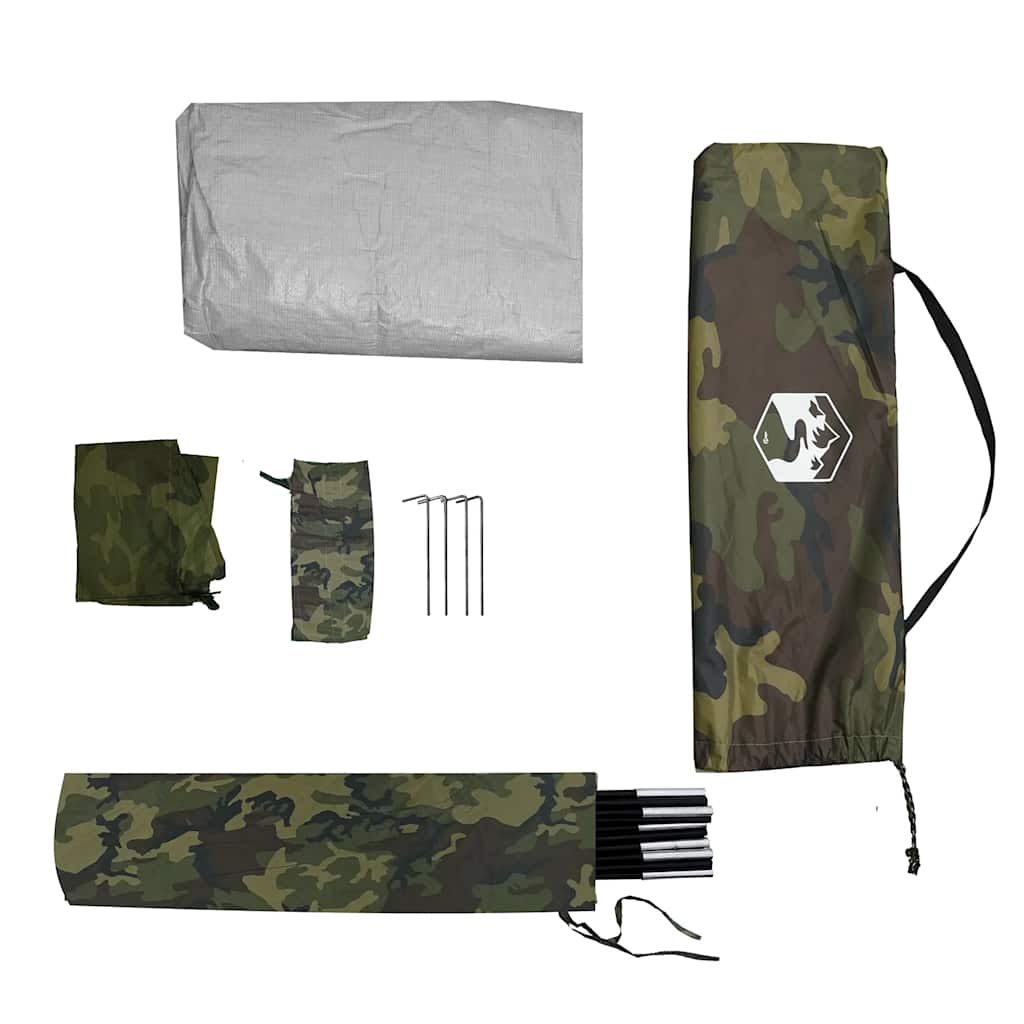 Tenda de campismo cúpula p/ 4 pessoas impermeável camuflagem