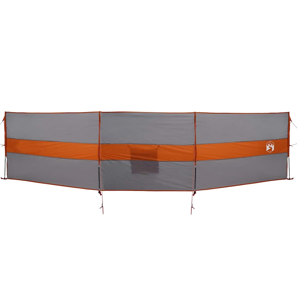 Corta-vento de campismo 490x123 cm impermeável cinza/laranja