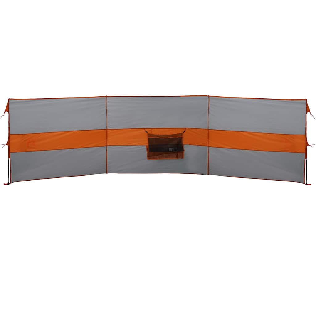 Corta-vento de campismo 490x123 cm impermeável cinza/laranja