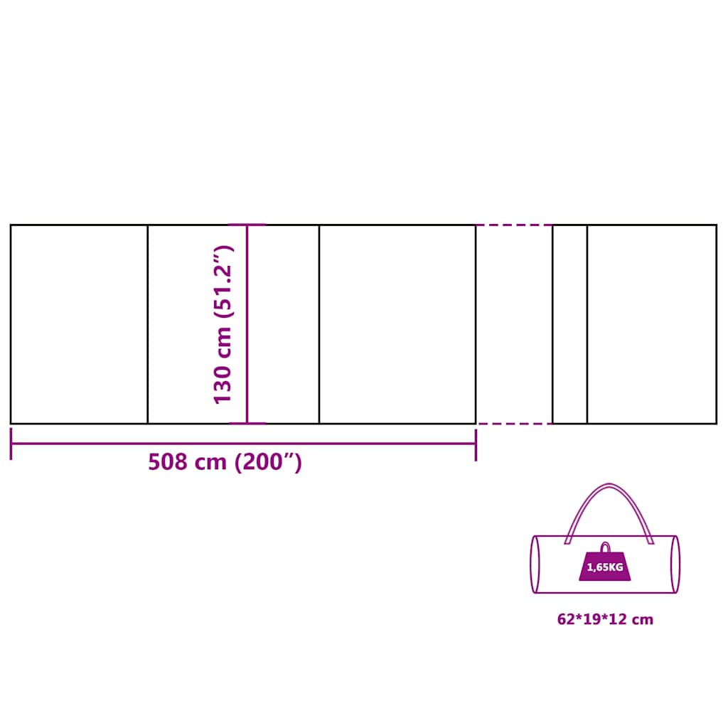 Corta-vento de campismo 508x130 cm impermeável cinza/laranja