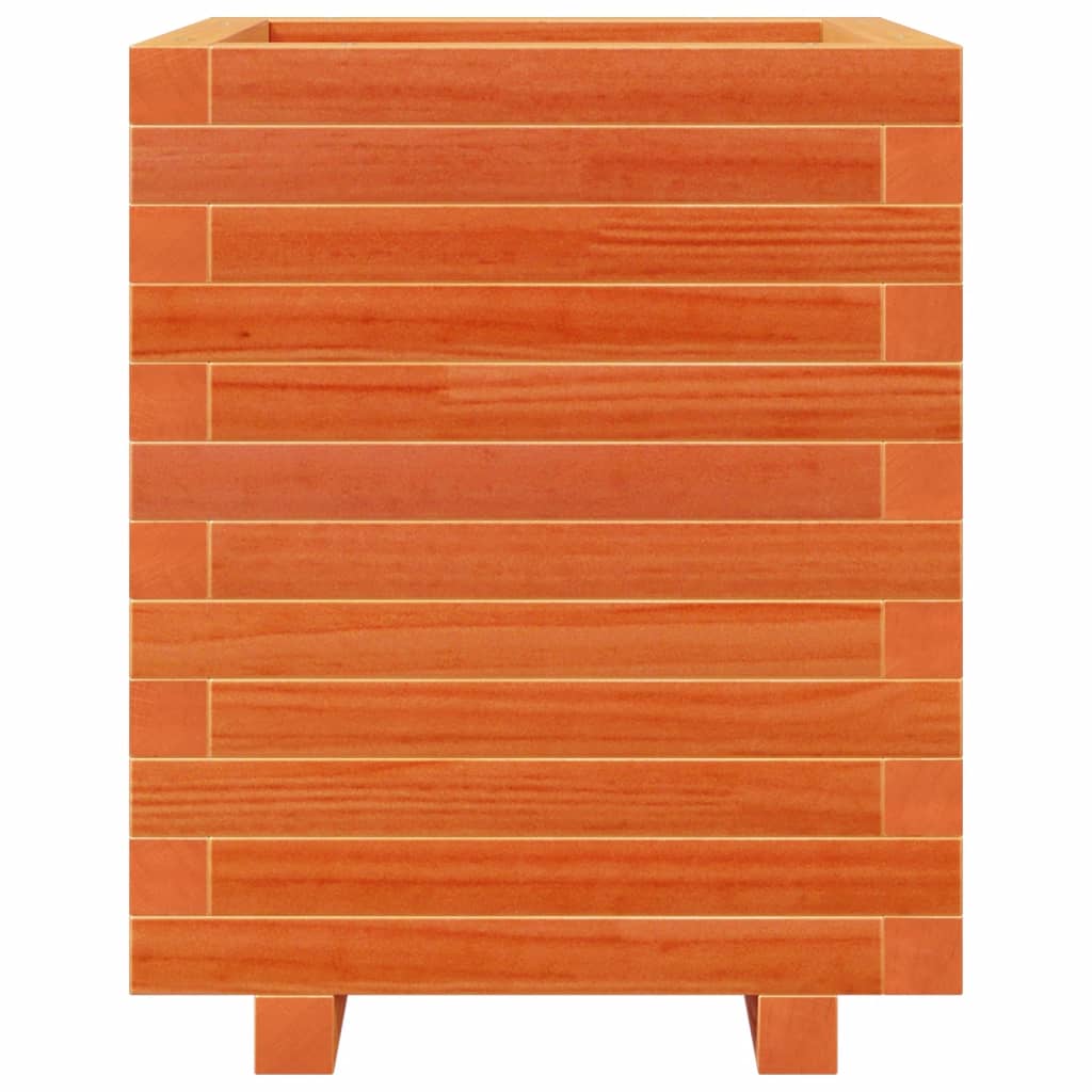 Vaso/floreira de jardim 40x40x49,5cm pinho maciço castanho mel