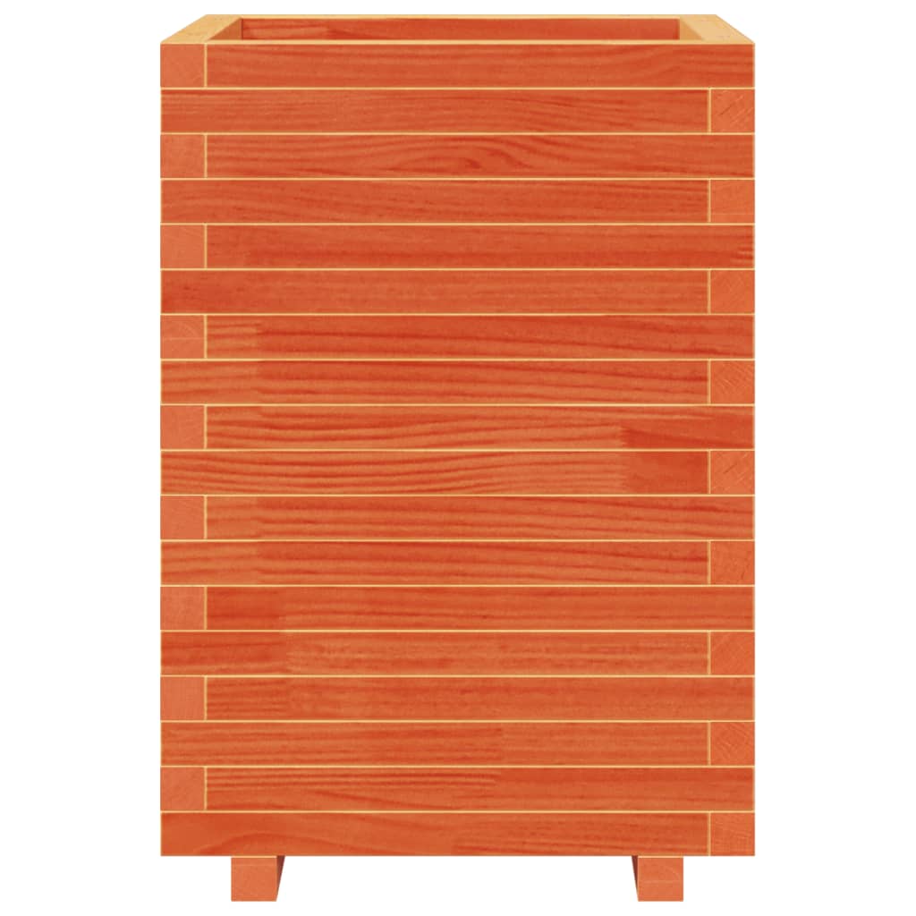 Vaso/floreira de jardim 50x50x72,5 cm pinho maciço castanho mel