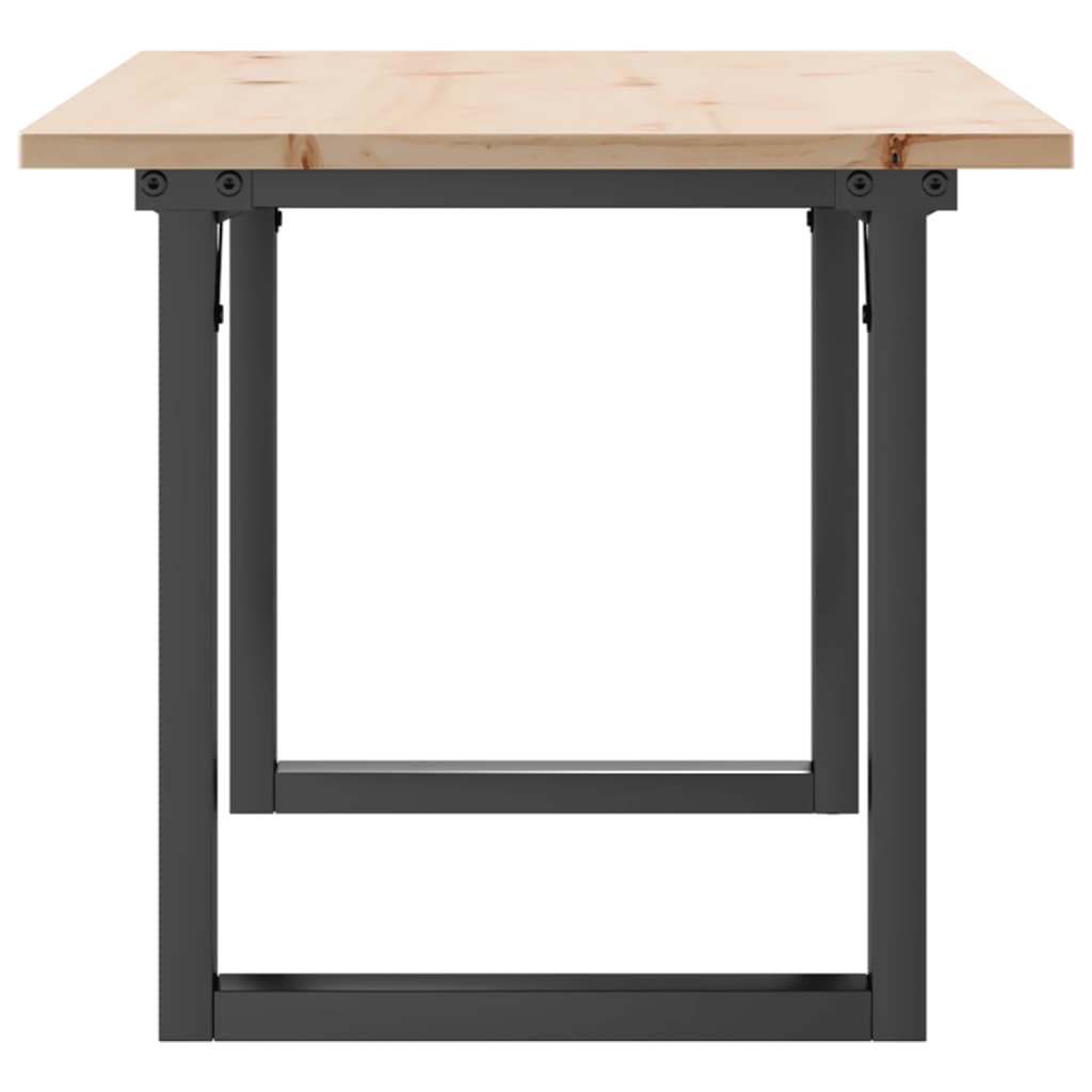 Mesa de centro estrutura em O 100x50x45cm pinho e aço