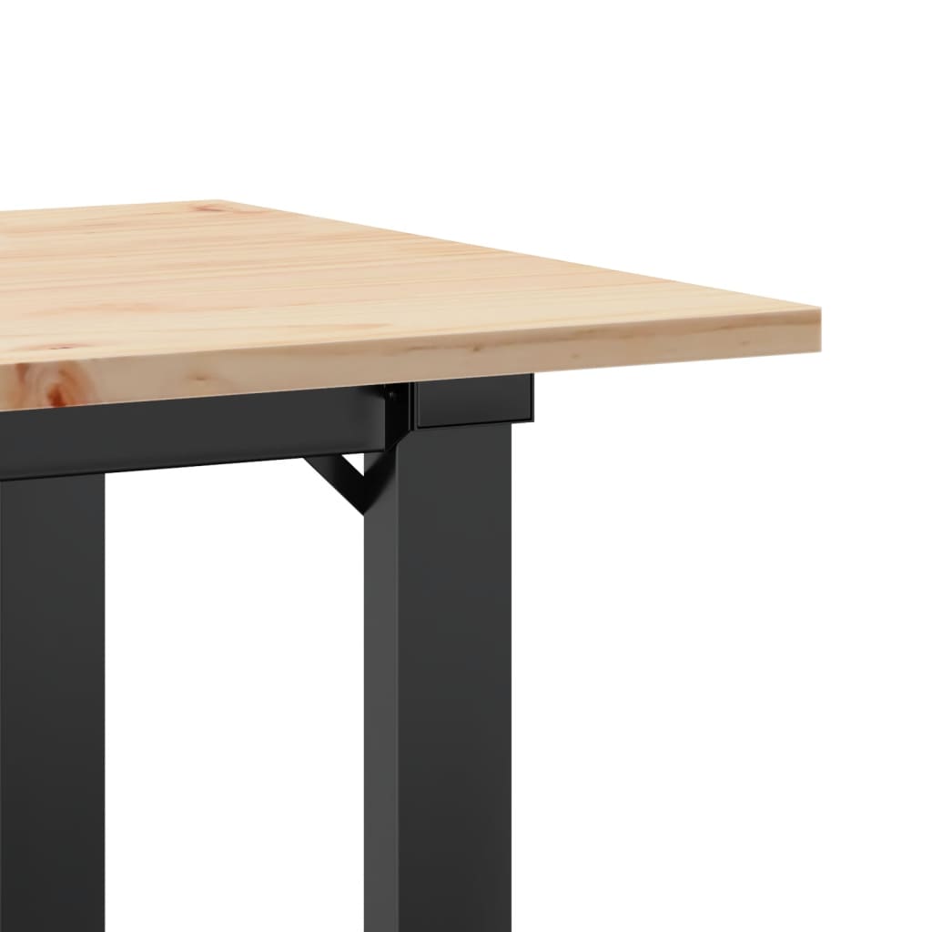Mesa de centro estrutura em O 100x50x45cm pinho e aço