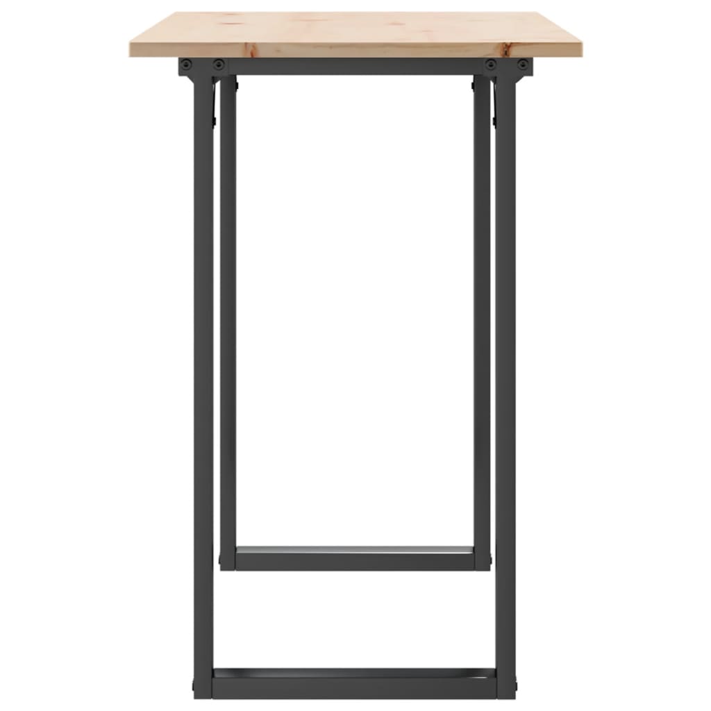 Mesa de jantar estrutura em O 100x50x75cm pinho e aço