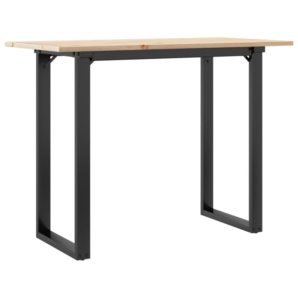 Mesa de jantar estrutura em O 100x50x75cm pinho e aço