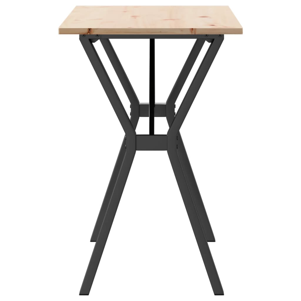Mesa de jantar estrutura em Y 100x50x75cm pinho e aço
