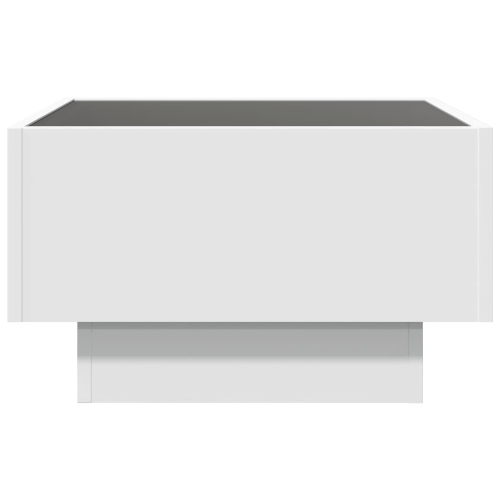 Mesa de centro c/ LEDs 70x50x45 cm derivados de madeira branco